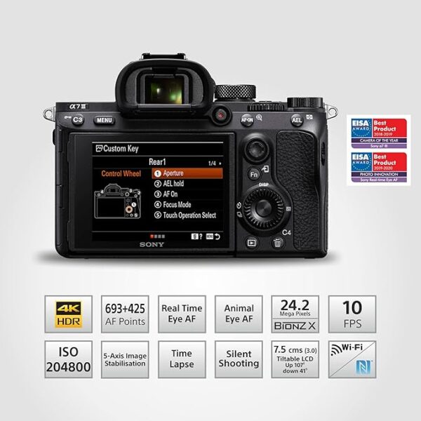 Sony Alpha ILCE-7M3K Full-Frame 24.2MP Mirrorless Digital SLR Camera - Image 3