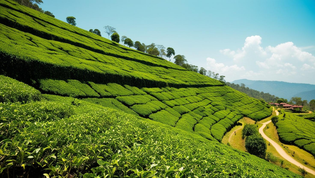 lush green tea plantations